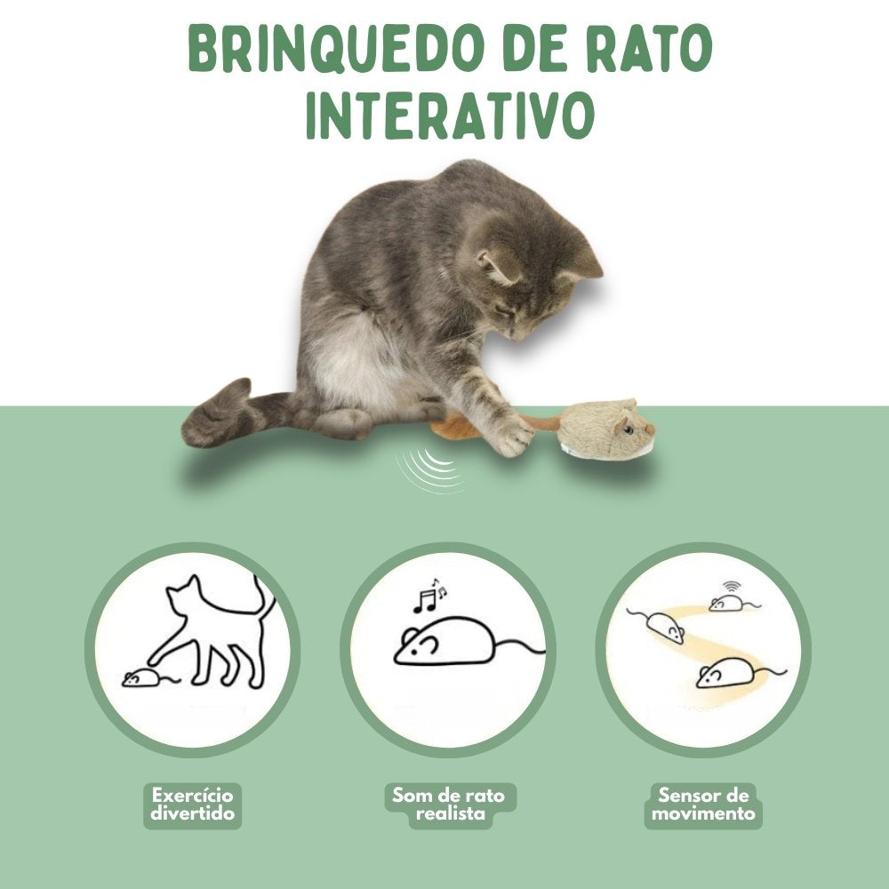 Brinquedo interativo de rato para gatos