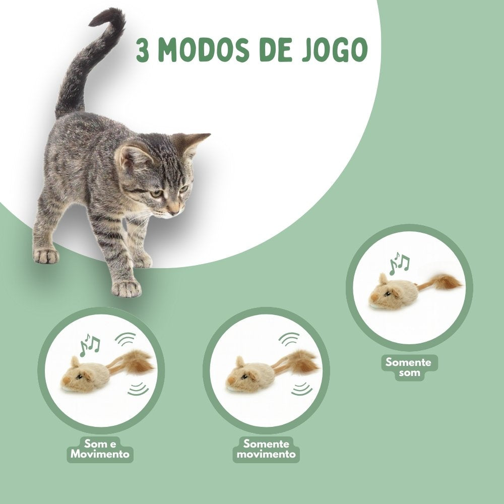 Brinquedo interativo de rato para gatos