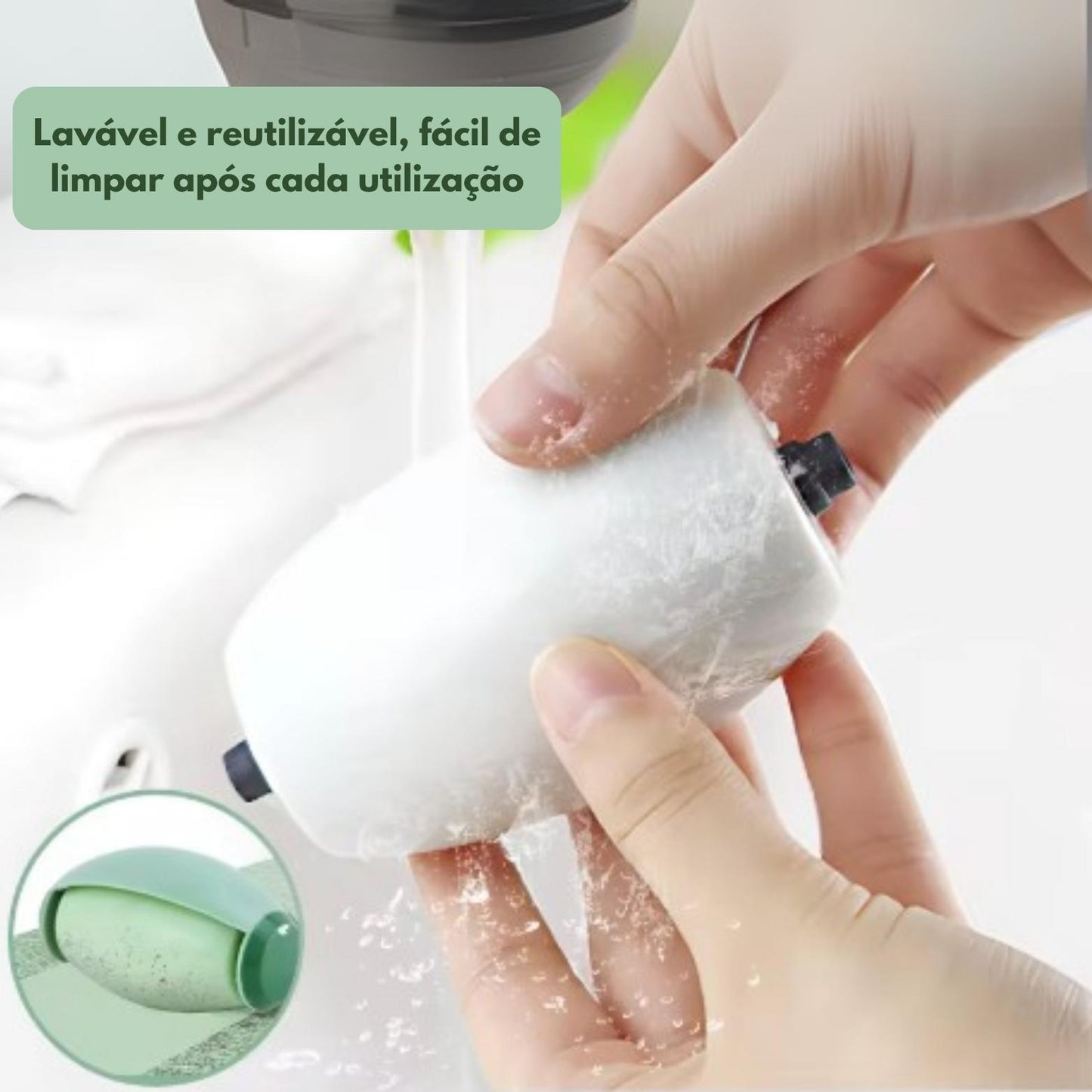 ROLOMÁGICO™ - Rolo reutilizável para fácil remoção de pelos de animais, fiapos e poeira