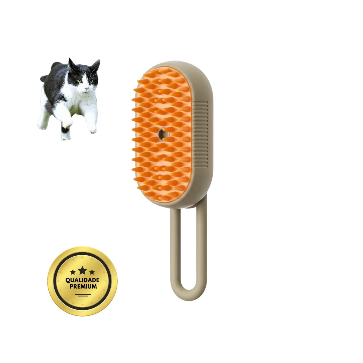 Escova a Vapor Multifuncional 4 em 1 para gatos