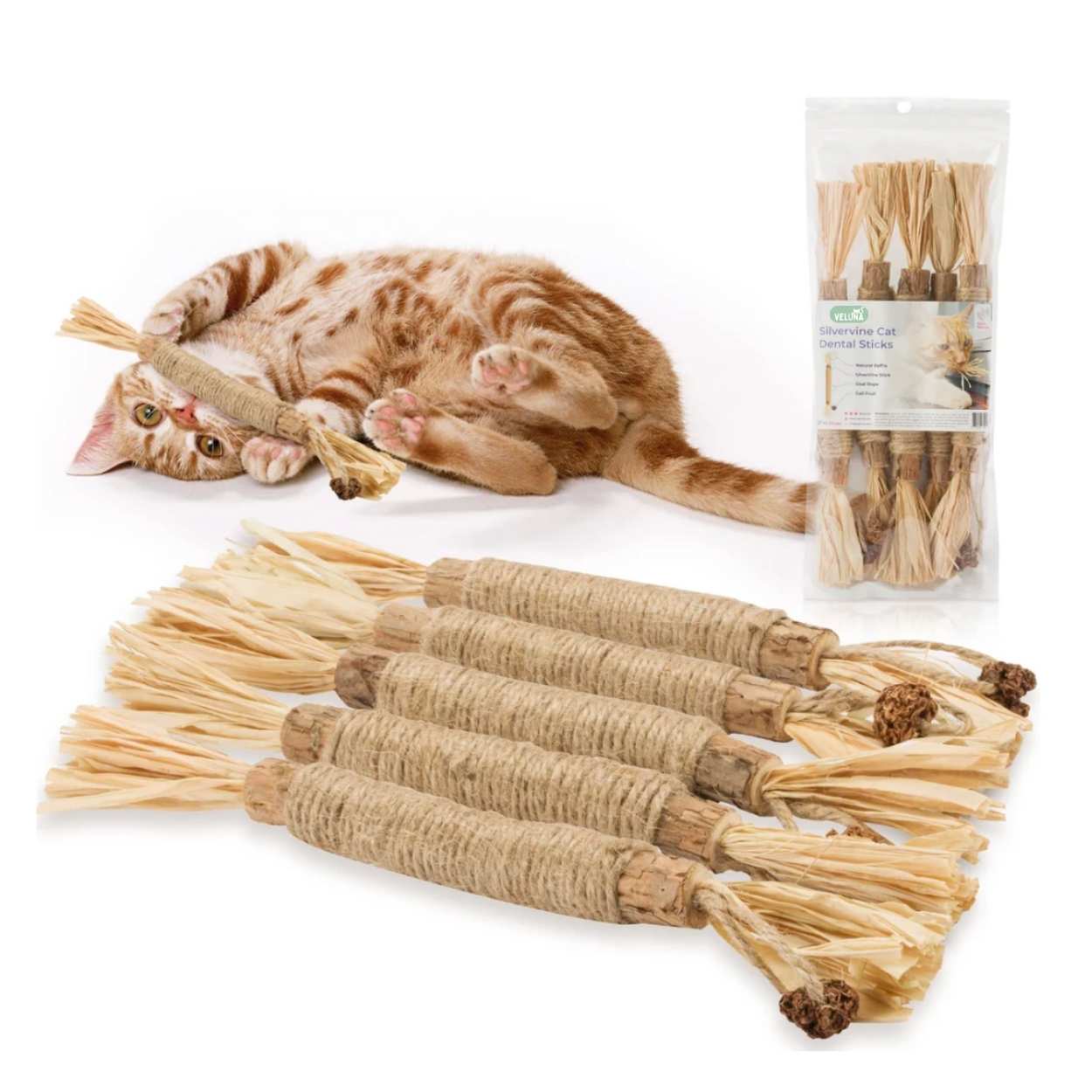 Bastões Dentais de Silvervine para Gatos