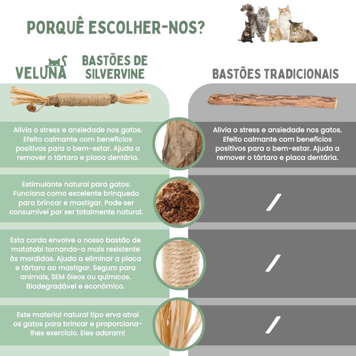 Bastões Dentais de Silvervine para Gatos