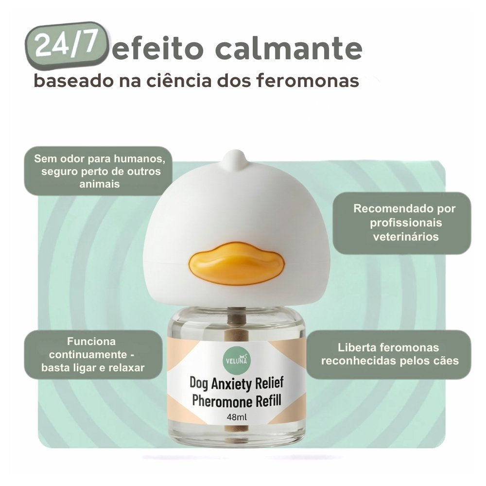 Difusor de Feromonas Veluna para Alívio da Ansiedade em Cães