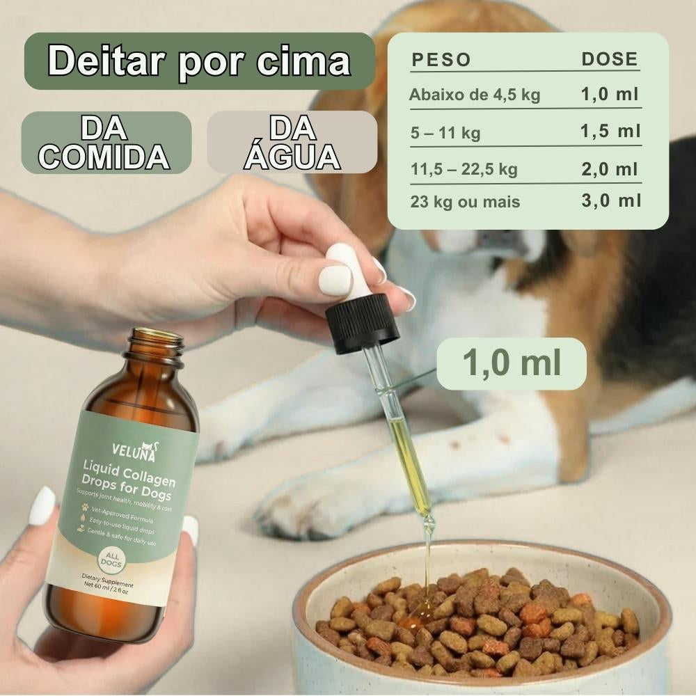 Colagénio Líquido Premium Veluna para Cães