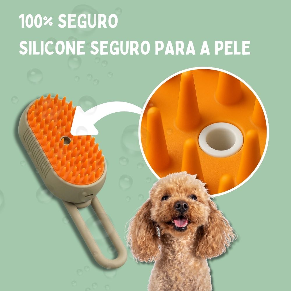 Escova a Vapor Multifuncional 4 em 1 para cães