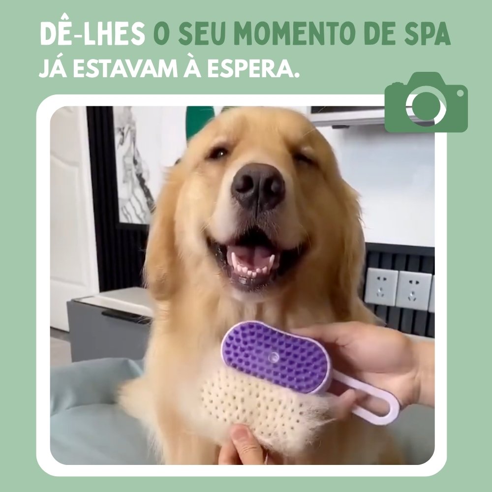 Escova a Vapor Multifuncional 4 em 1 para cães