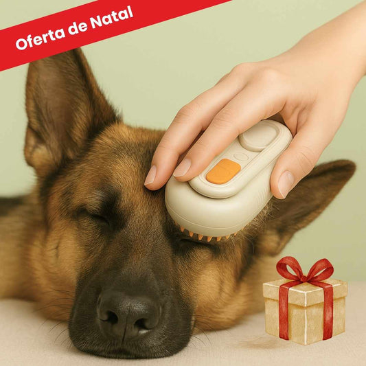 Escova a Vapor Multifuncional 4 em 1 para cães