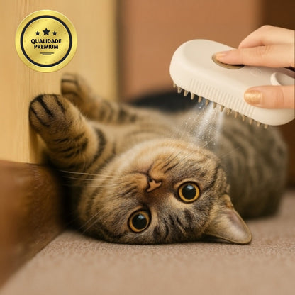 Escova a Vapor Multifuncional 4 em 1 para gatos
