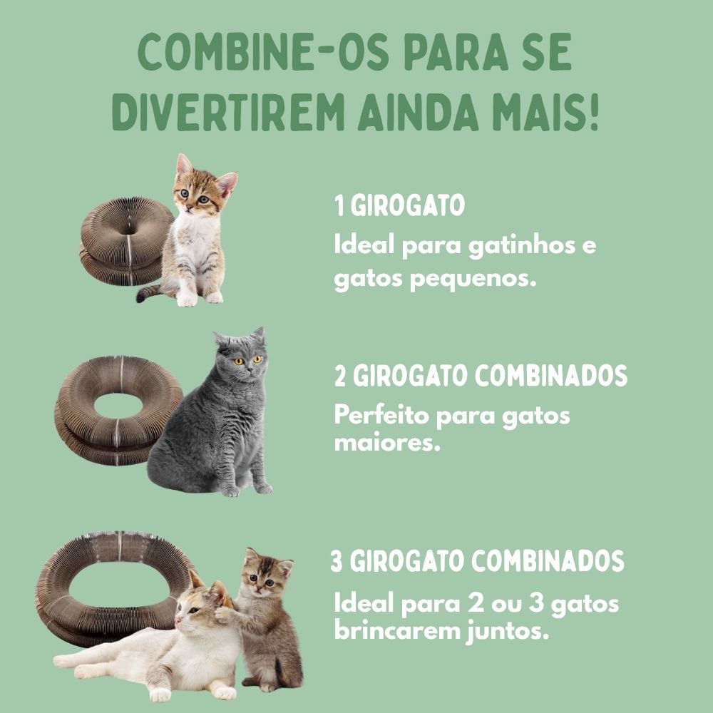GIROGATO – Brinquedo interativo 3 em 1 para gatos: arranhar, brincar e esconder-se