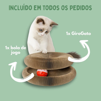 GIROGATO – Brinquedo interativo 3 em 1 para gatos: arranhar, brincar e esconder-se