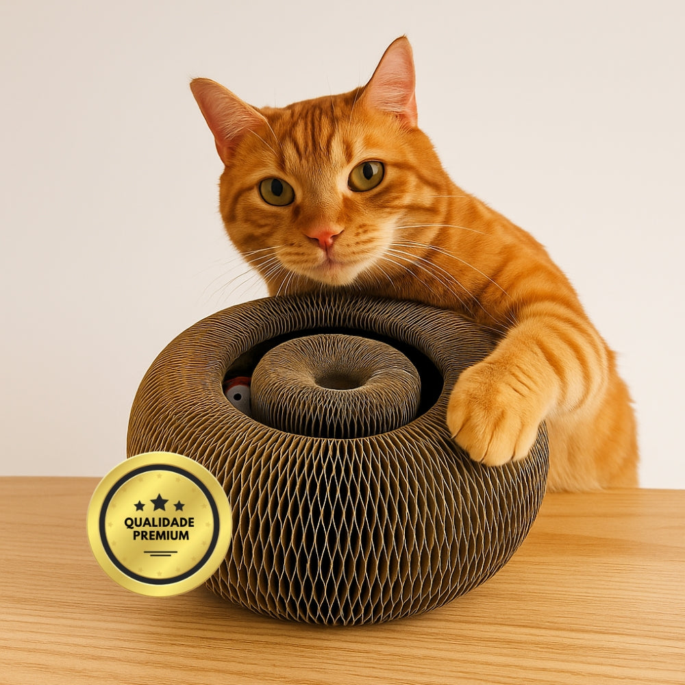 GIROGATO – Brinquedo interativo 3 em 1 para gatos: arranhar, brincar e esconder-se